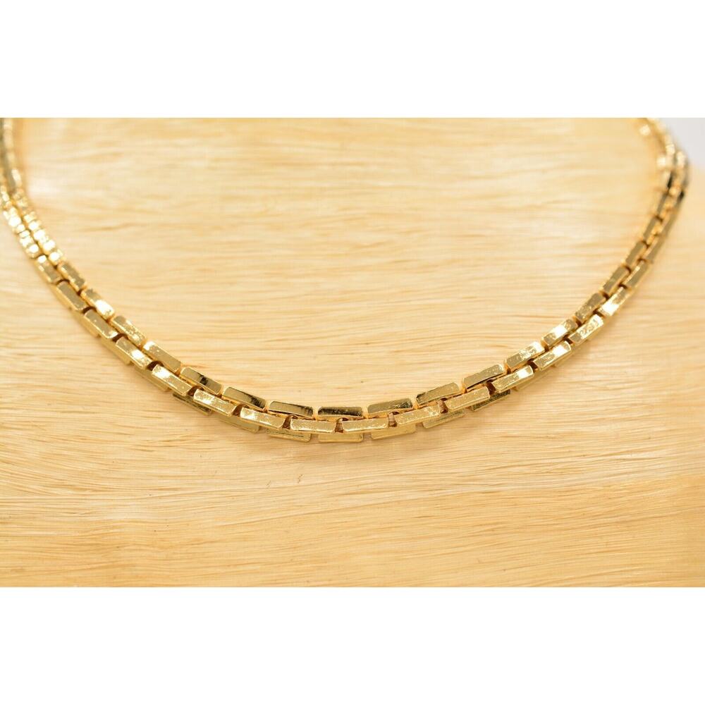 Givenchy Vintage Collar Chain Necklace Chunky Boxed Linked Gold Signed 80s BinA - Picture 2 of 12